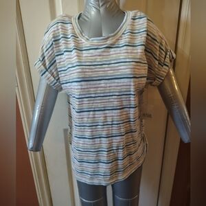 NWT $25 A.N.A. A New Approach womans Size Large Striped Blouse Shirt Top